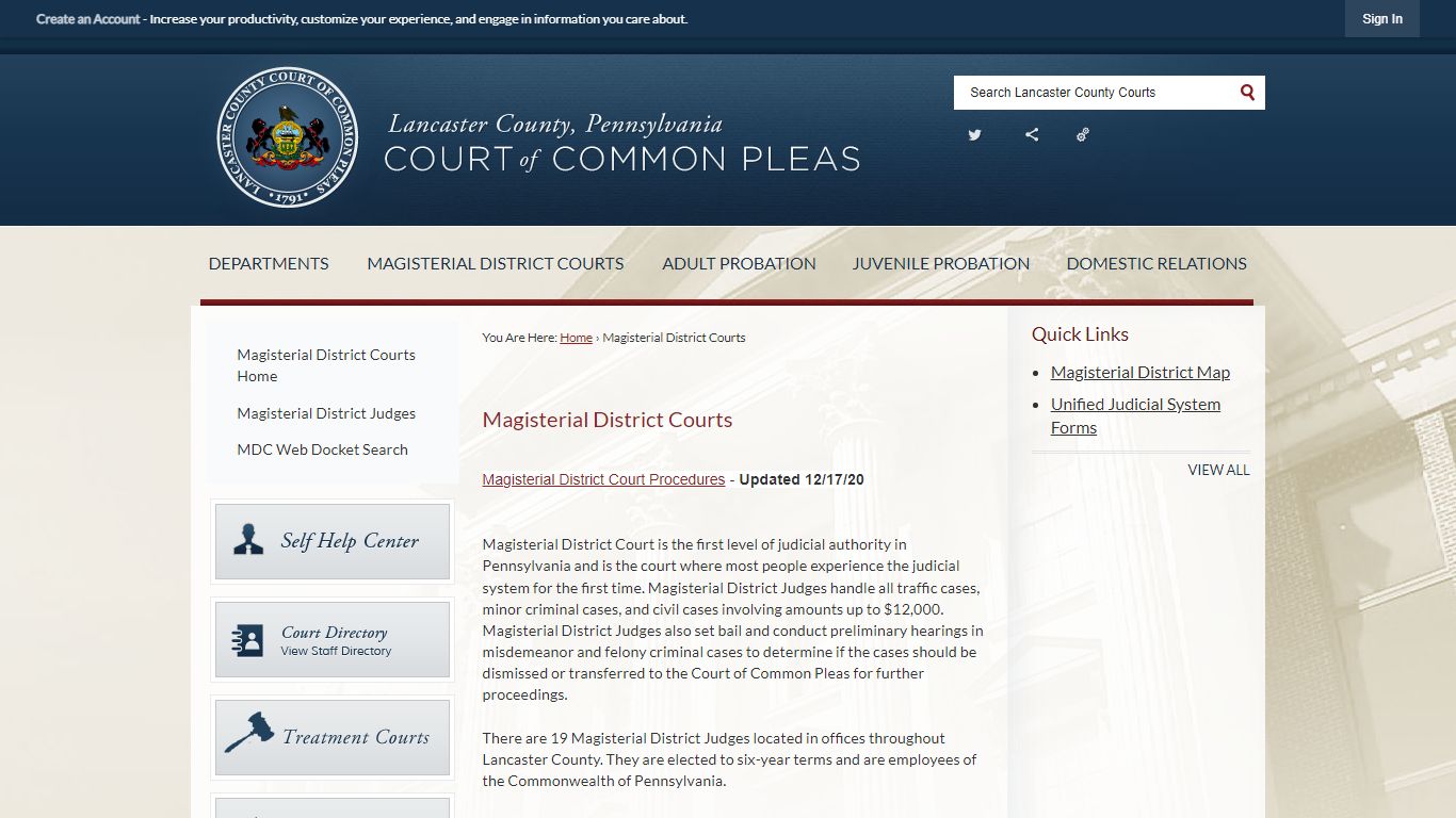 Magisterial District Courts | Lancaster County Courts, PA - Official ...
