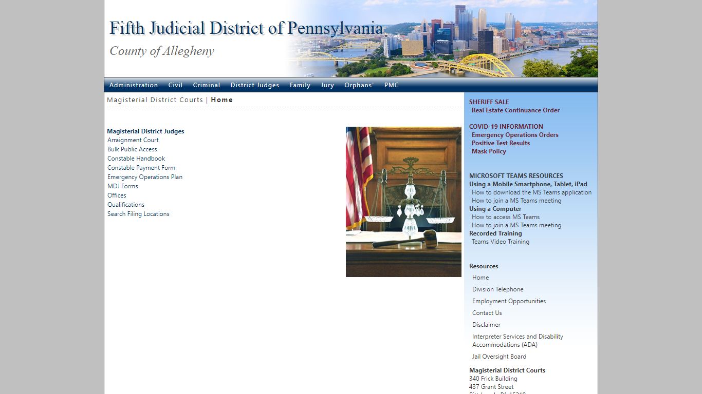 Magisterial District Courts | Home